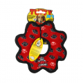 Tuffy Dog Toy Junior Gear Ring Red with Paw Prints