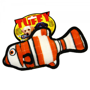 Tuffy Dog Toy Ocean Creatures Fish Squeaky Orange