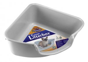 SmartCat Cat Corner Litter Box Tub Gray
