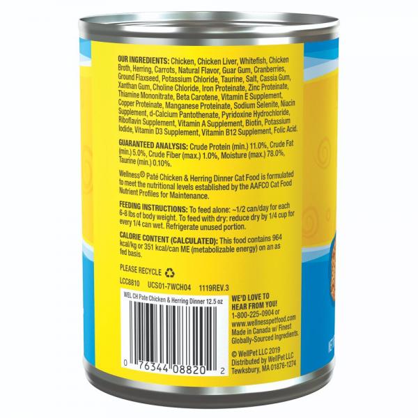 Wellness Complete Health Cat Chicken & Herring Pate 12.5oz Can