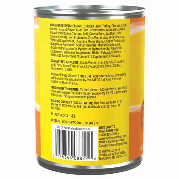 Wellness Complete Health Cat Chicken Pate 12.5oz Can