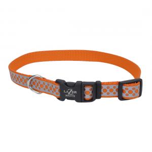 Lazer Brite Reflective Adjustable Dog Collar 5/8 x 18'' Orange Abstract