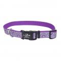 Lazer Brite Reflective Adjustable Dog Collar 1 x 26'' Purple Daisy
