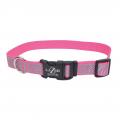 Lazer Brite Reflective Adjustable Dog Collar 1 x 26'' Pink Zebra