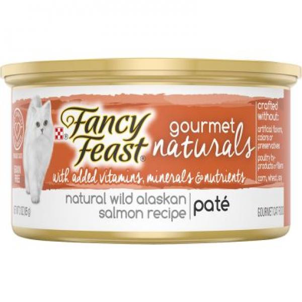 Purina Fancy Feast Cat Gourmet Naturals Pate Wild Salmon 3oz Can