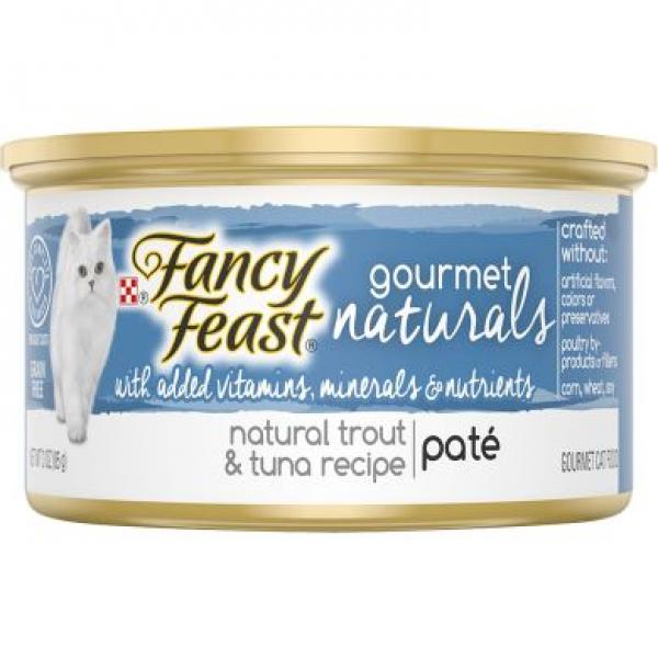Purina Fancy Feast Cat Gourmet Naturals Pate Trout & Tuna 3oz Can