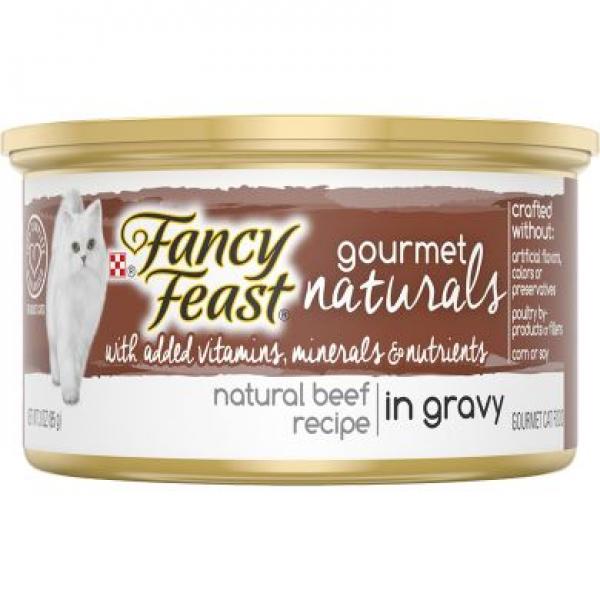 Purina Fancy Feast Cat Gourmet Naturals Beef in Gravy 3oz Can