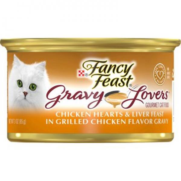 Purina Cat Fancy Feast Gravy Lovers Chicken Hearts 3oz Can