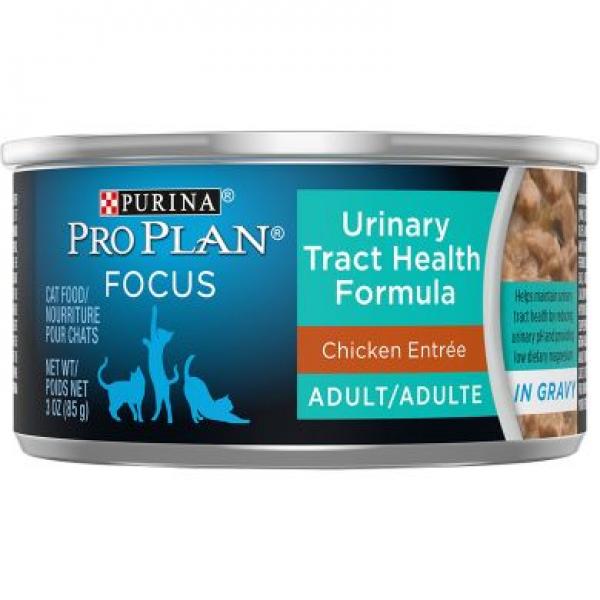 Purina Pro Plan Cat Urinary Tract Health Chicken Entree in Gravy 3oz Can