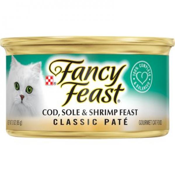 Purina Fancy Feast Cat Classic Pate Cod, Sole & Shrimp 3oz Can