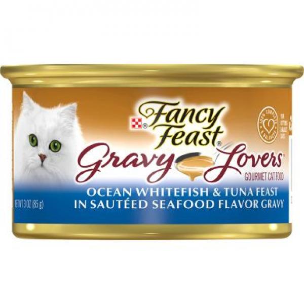 Purina Fancy Feast Cat Gravy Lovers Ocean Whitefish & Tuna Pate 3oz Can