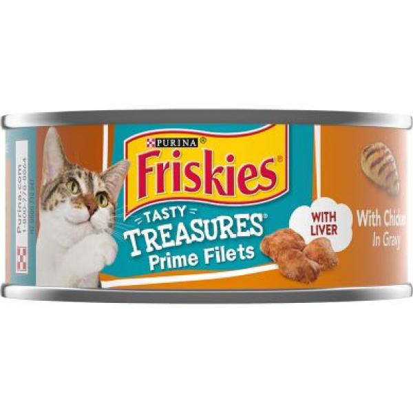 Purina Friskies Cat Tasty Treasures Chicken & Liver Prime Filets in Gravy