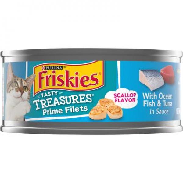 Purina Friskies Cat Tasty Treasures Oceanfish & Tuna Prime Filets in Sauce