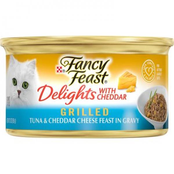 Purina Fancy Feast Cat Delights Grilled Tuna & Cheddar Cheese in Gravy 3oz
