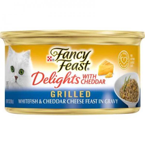 Purina Fancy Feast Cat Delights Grilled Whitefish & Cheddar Cheese in Gravy