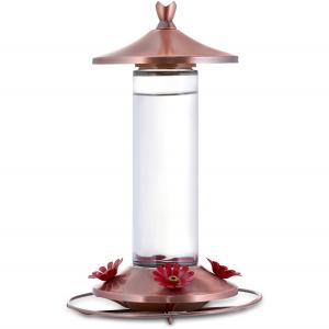 Perky-Pet Copper Brushed Metal and Glass Hummingbird Feeder 12oz