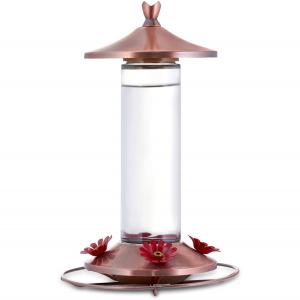 Perky-Pet Copper Brushed Metal and Glass Hummingbird Feeder 12oz