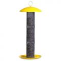 No/No Straight Sided Finch Tube Hanging Bird Feeder Yellow