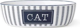 Petrageous Cat Bowl Country Blue and White 2 Cups
