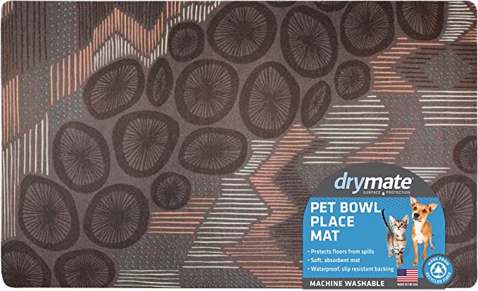 Drymate Dog or Cat Placemat Grey with Abstract Lines