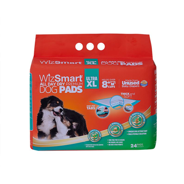 WizSmart Ultra All Day Dry Premium Dog Pads X-Large 24 Pack