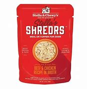 Stella & Chewys Shredrs Dog Meal Topper Chicken & Beef in Broth 2.8oz