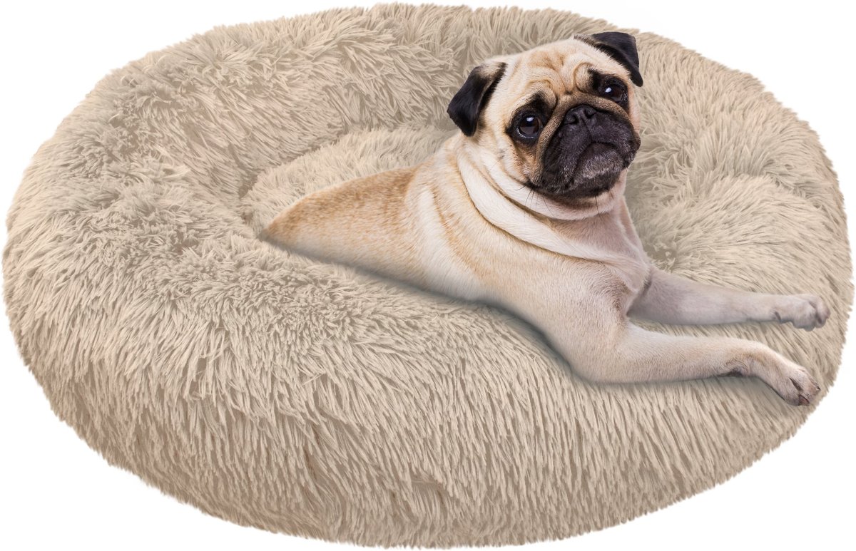 Petcrest Dog Bed Fur Donut Tan 24X6"