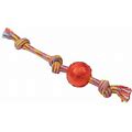 Mammoth Dog Toy Flossy Chew Braided Twister Pull Tug with Mini Ball 11''