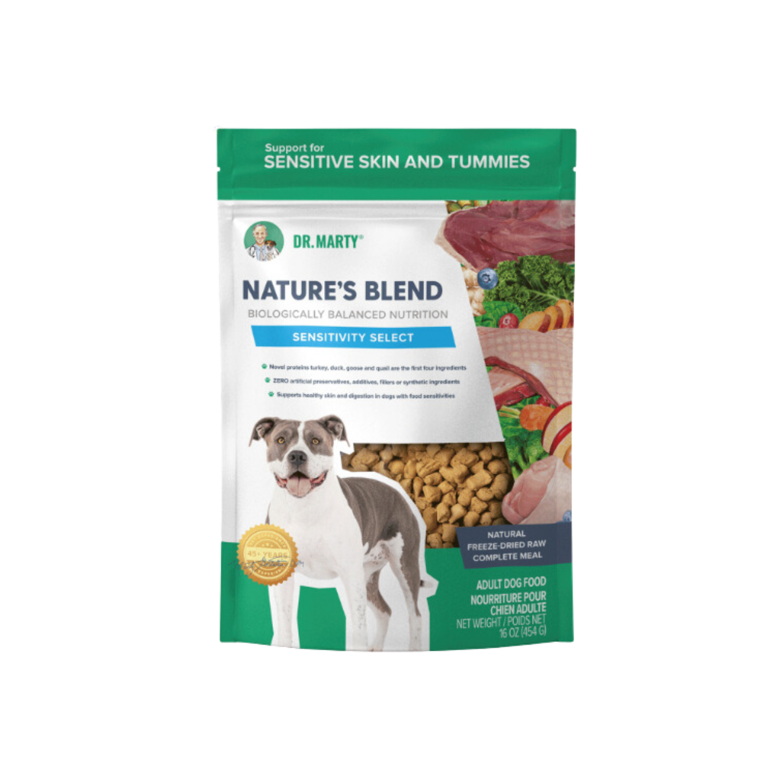 Dr Marty Dog Food Freeze Dried Raw Natures Blend Sensitivity Select 16oz