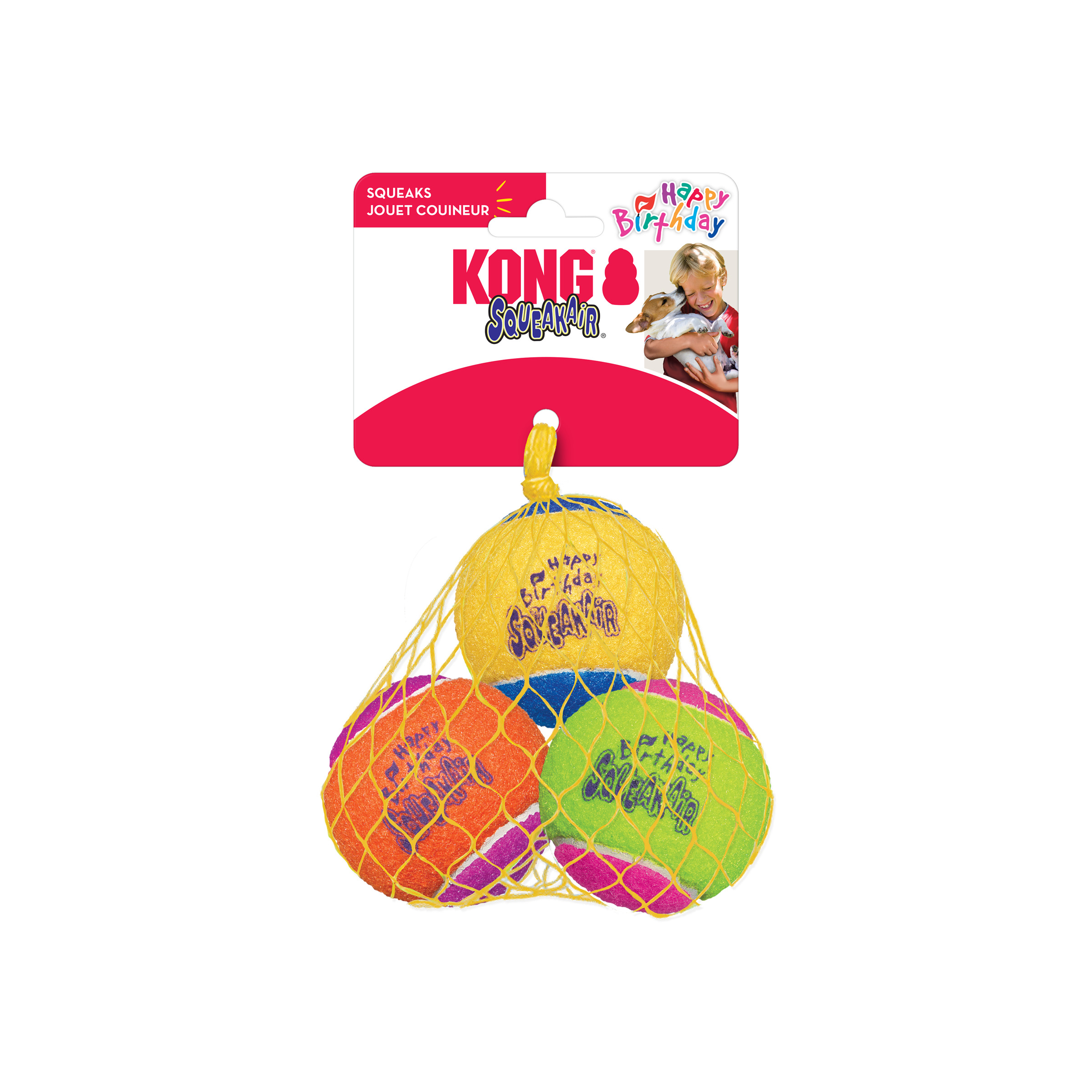 Kong AirDog Dog Toy Birthday Balls Assorted 3 Pack
