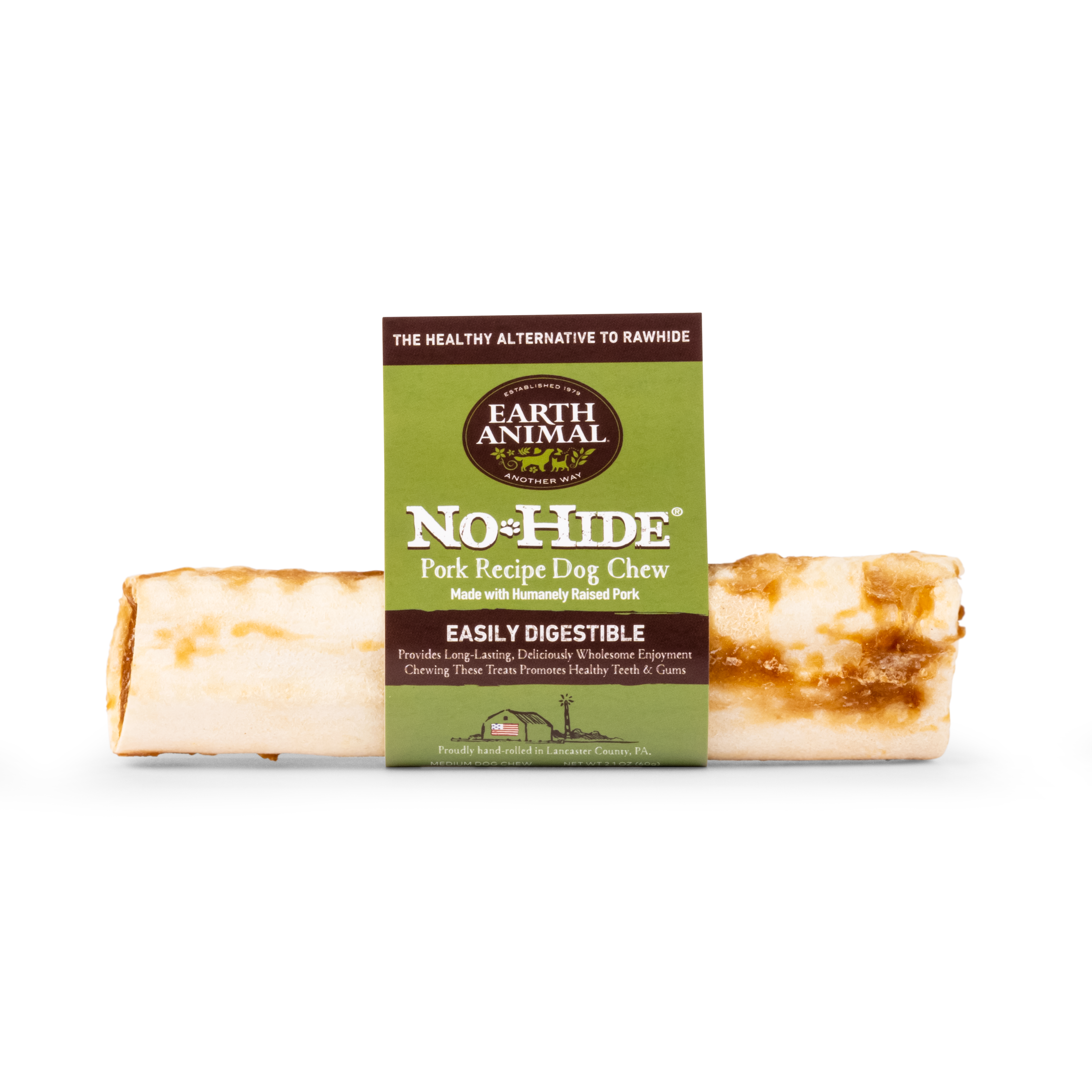 Earth Animal No Hide Dog Chew Pork Medium 2.1oz