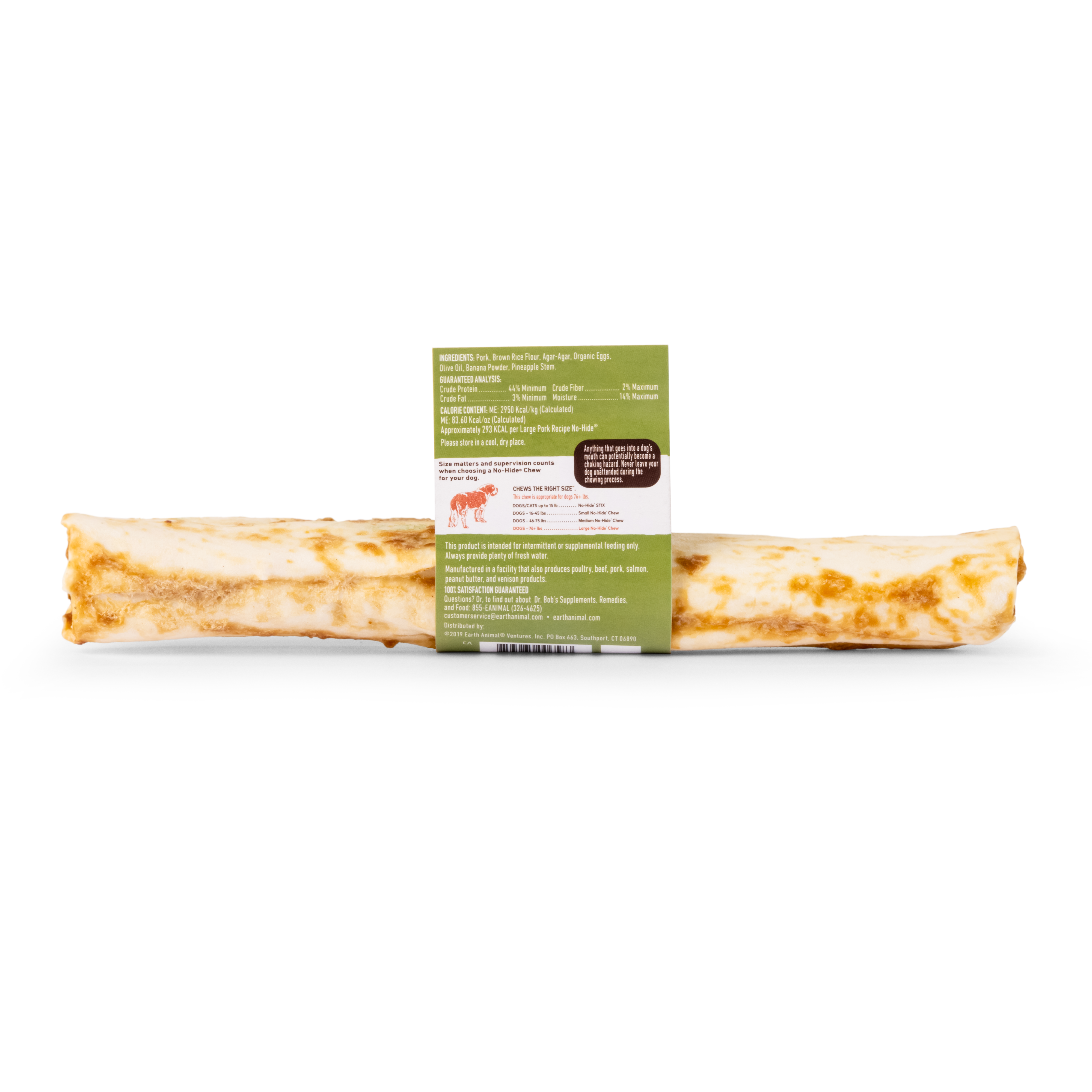 Earth Animal No Hide Dog Chew Pork Large 3.5oz