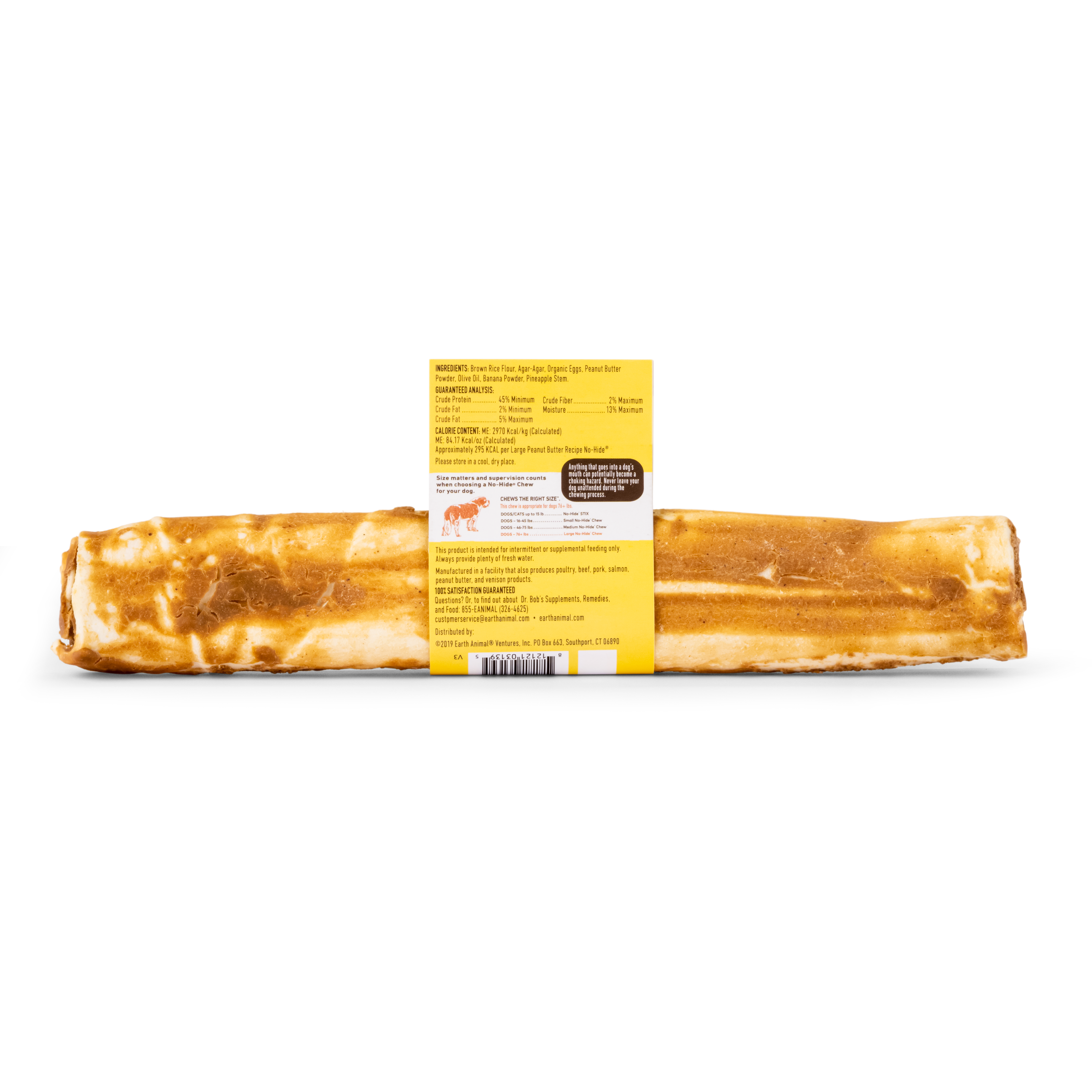 Earth Animal No Hide Dog Chew Peanut Butter Large 3.5oz
