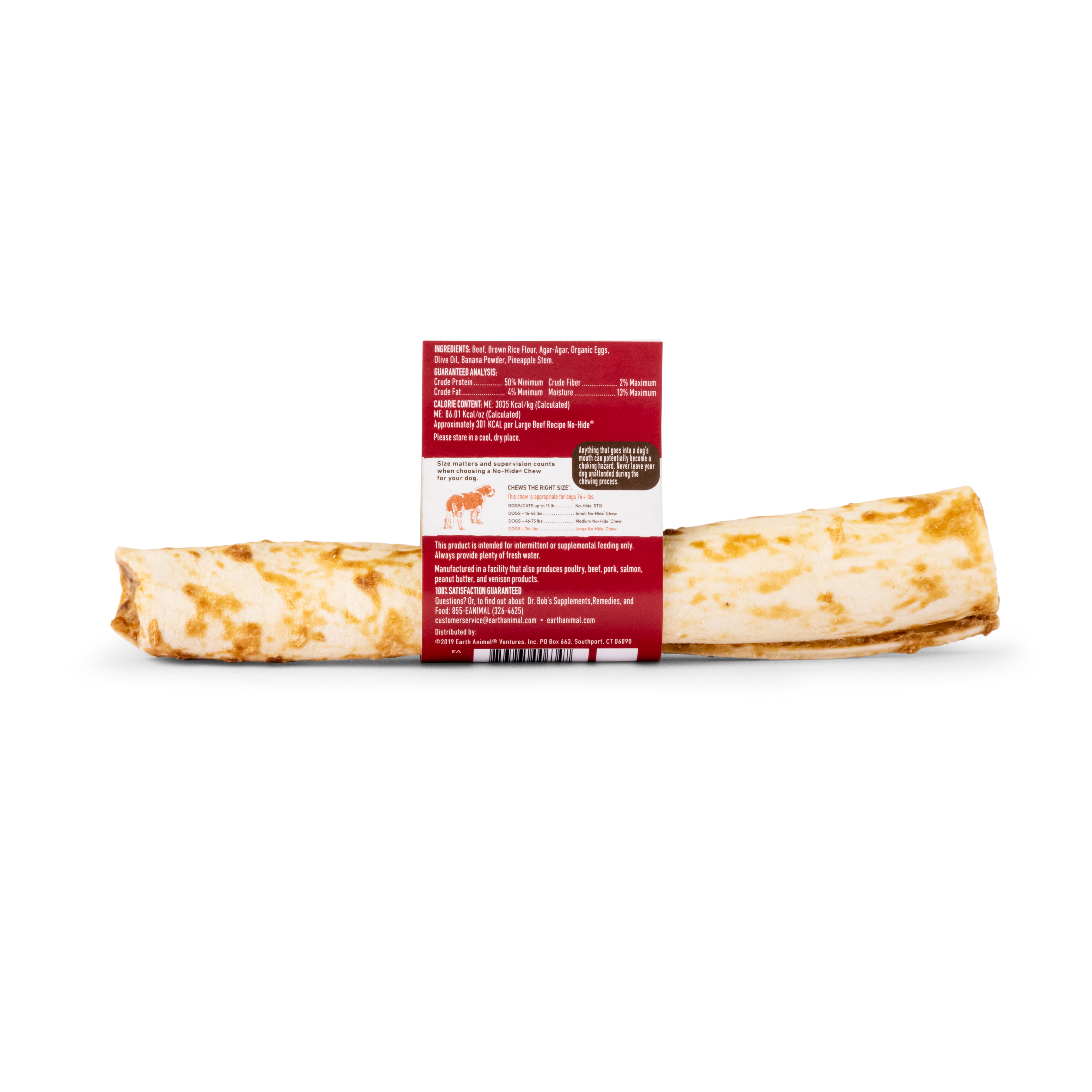 Earth Animal No Hide Dog Chew Beef Large 3.5oz