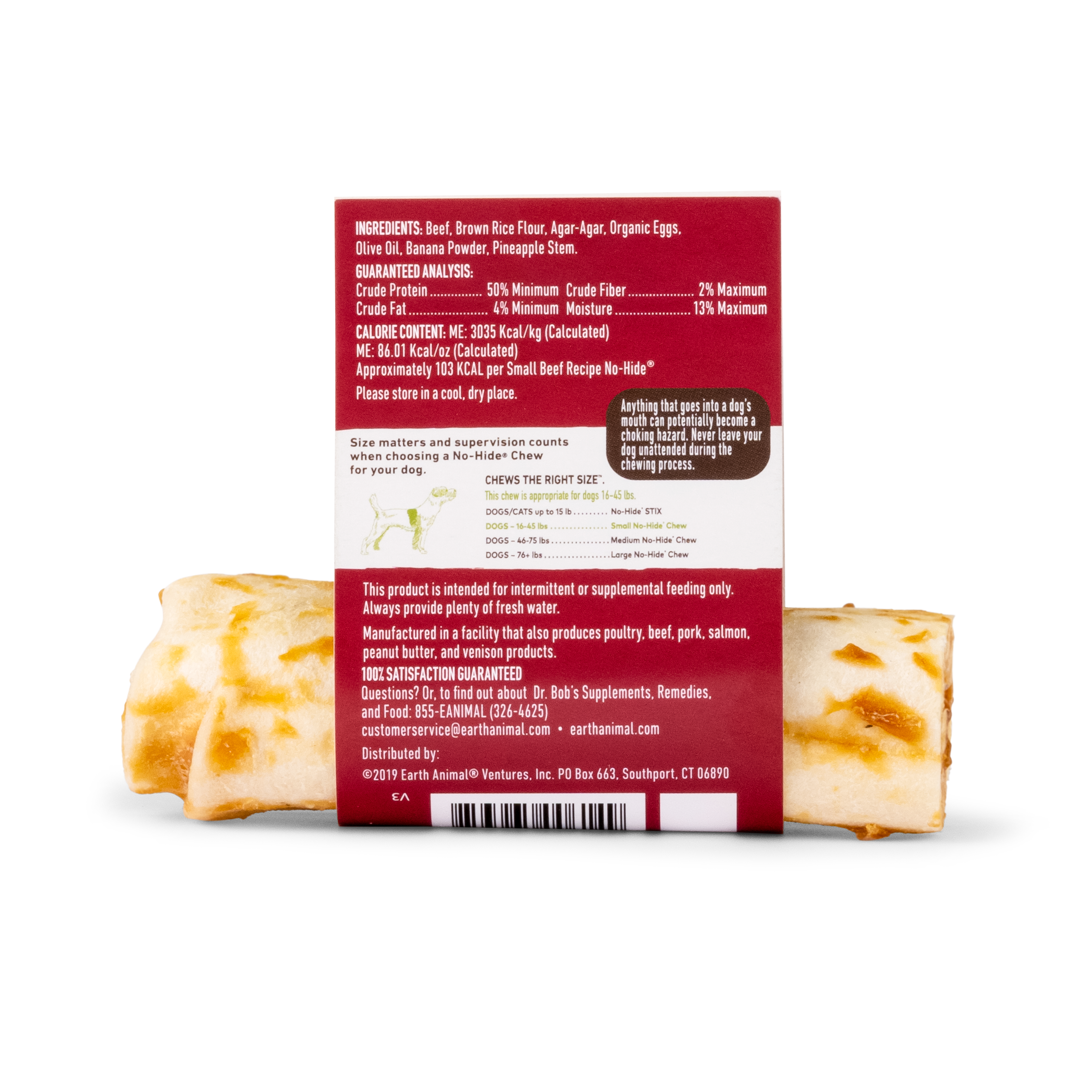 Earth Animal No Hide Dog Chew Beef Small 1.2oz