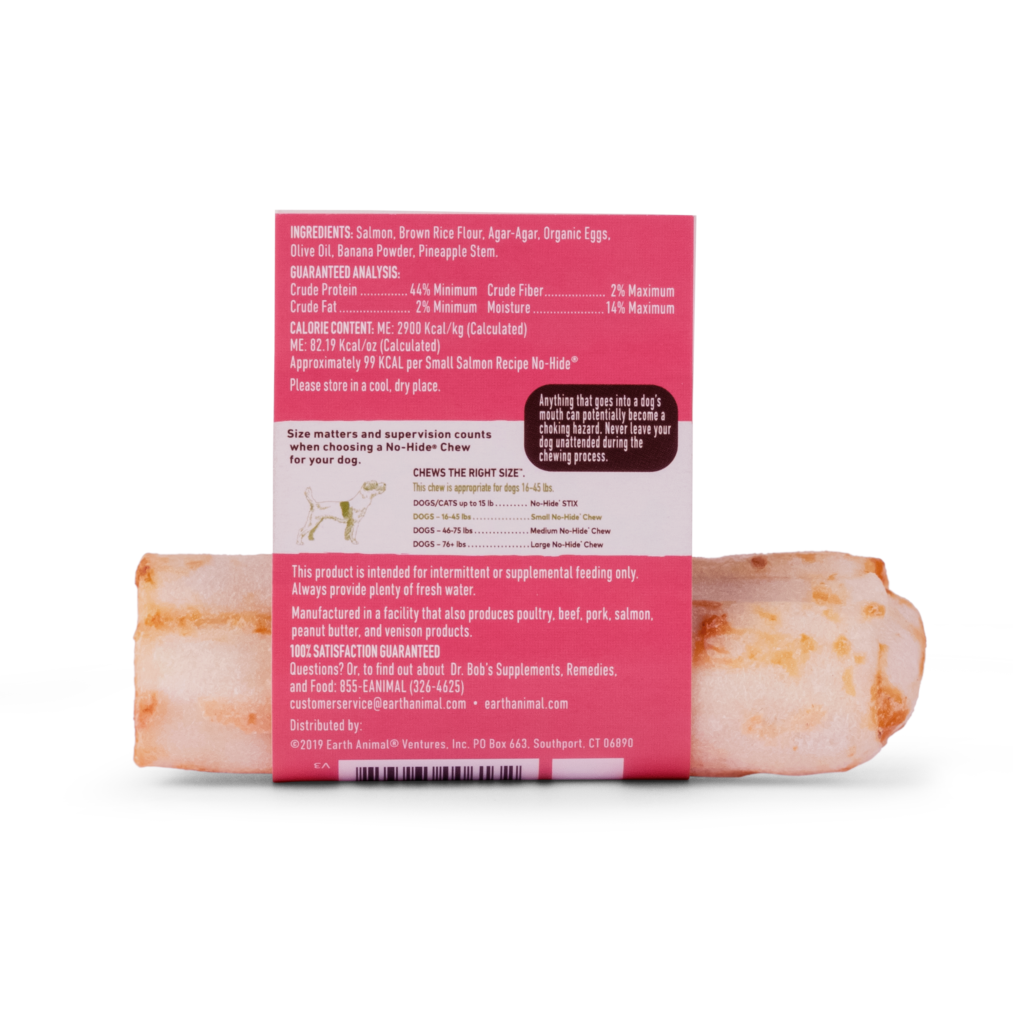 Earth Animal No Hide Dog Chew Salmon Small 1.2oz