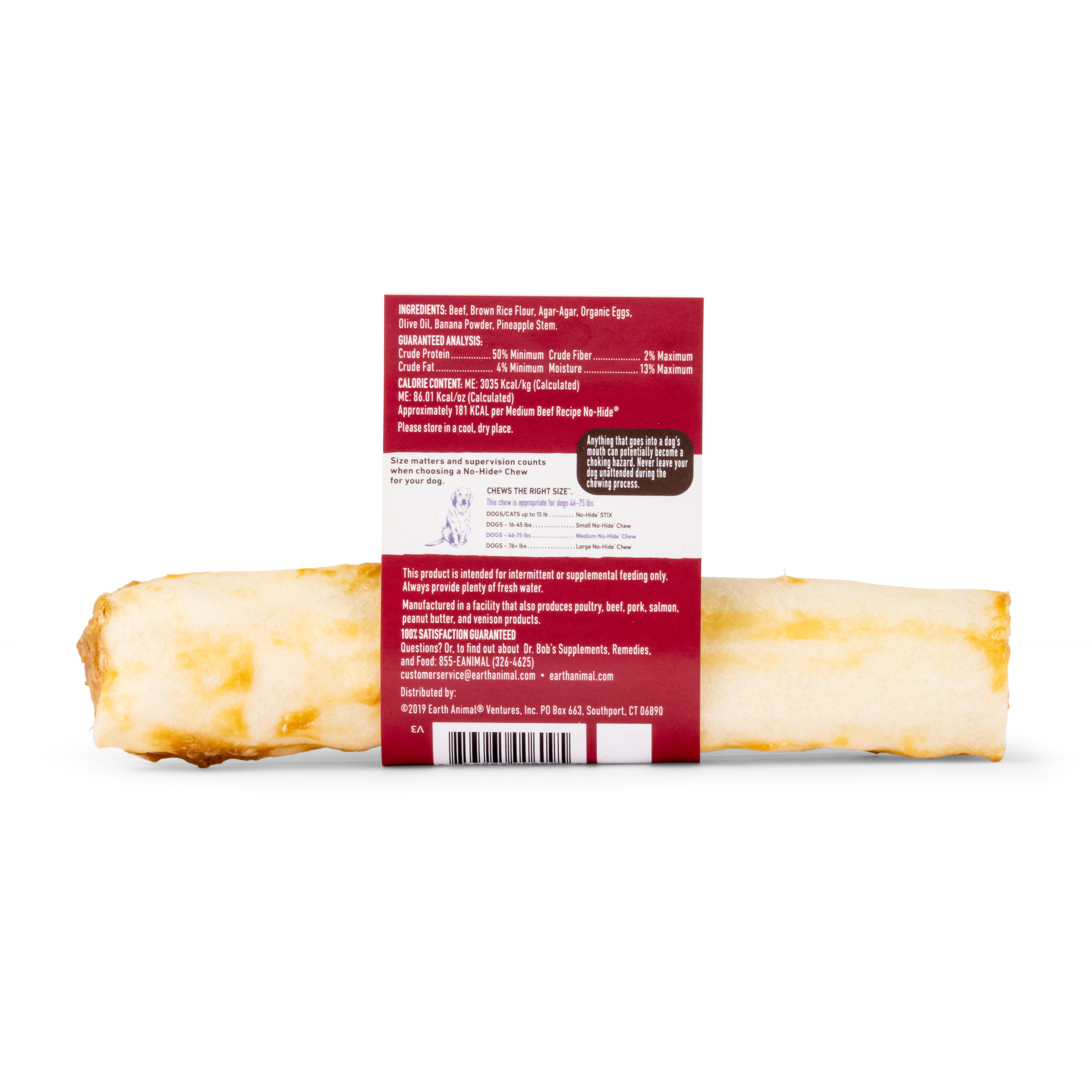 Earth Animal No Hide Dog Chew Beef Medium 2.1oz