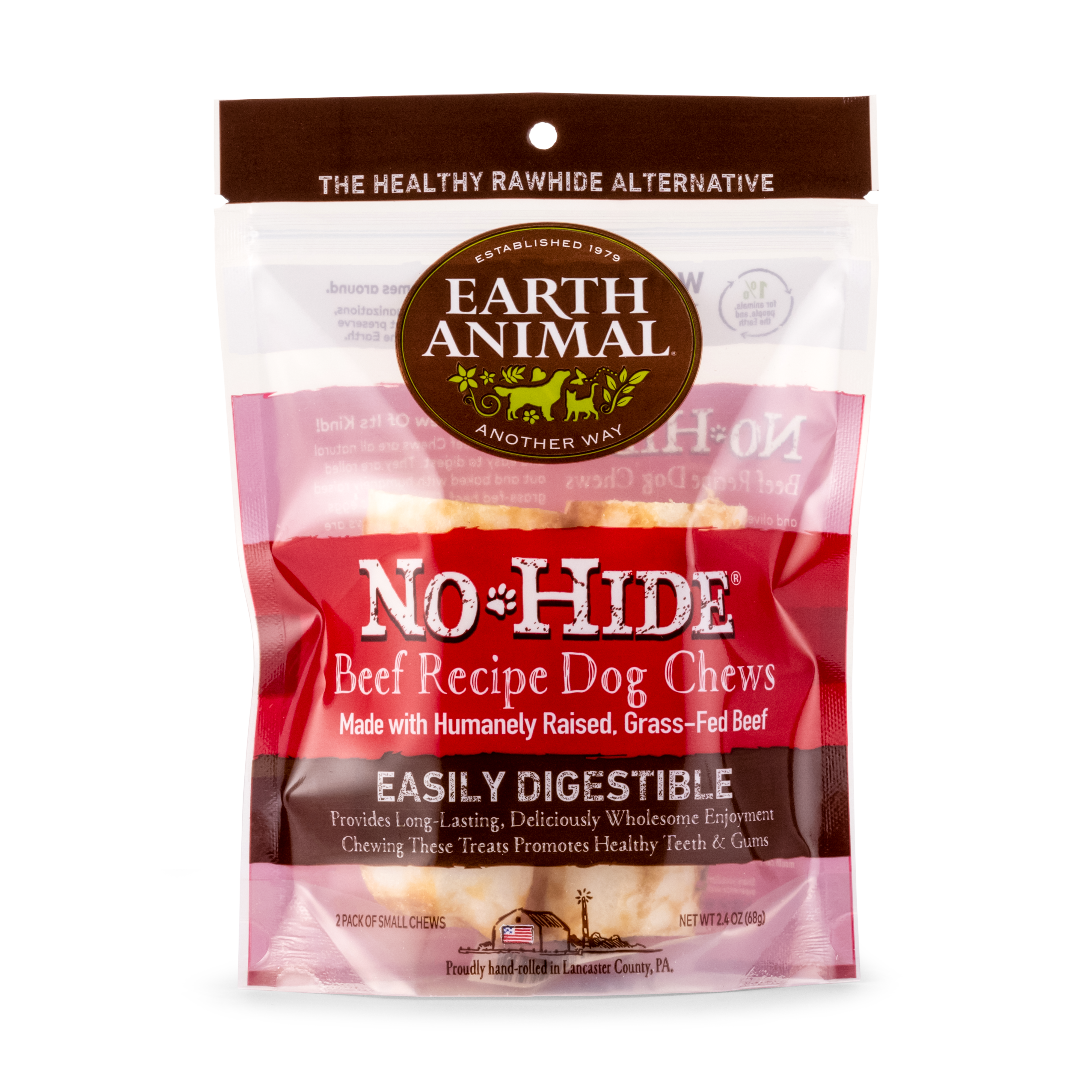 Earth Animal No Hide Dog Chew Beef Small 2 Pack