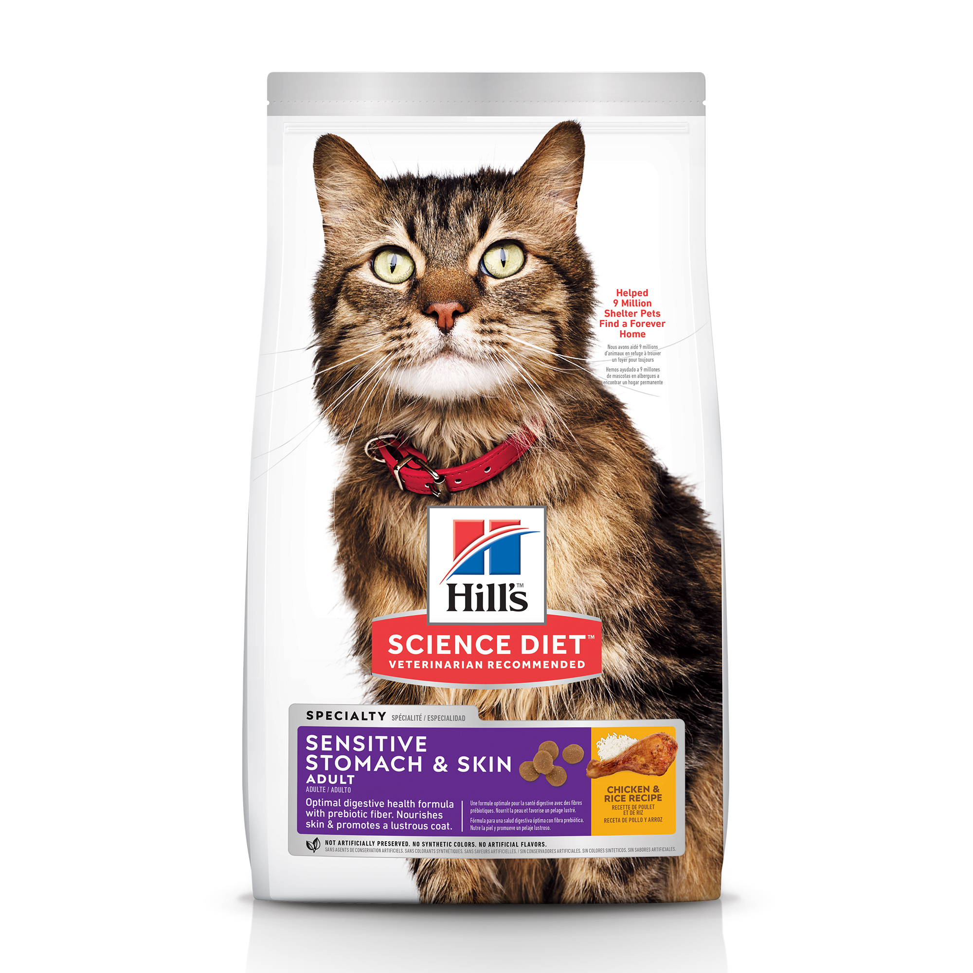 Science Diet Adult Cat Sensitive Stomach & Skin Chicken & Rice 15.5#