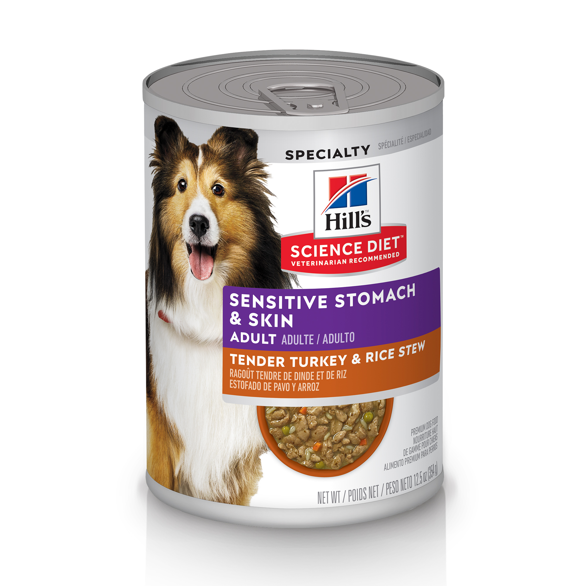 Science Diet Adult Dog Sensitive Stomach & Skin Turkey & Rice 12.5oz Can