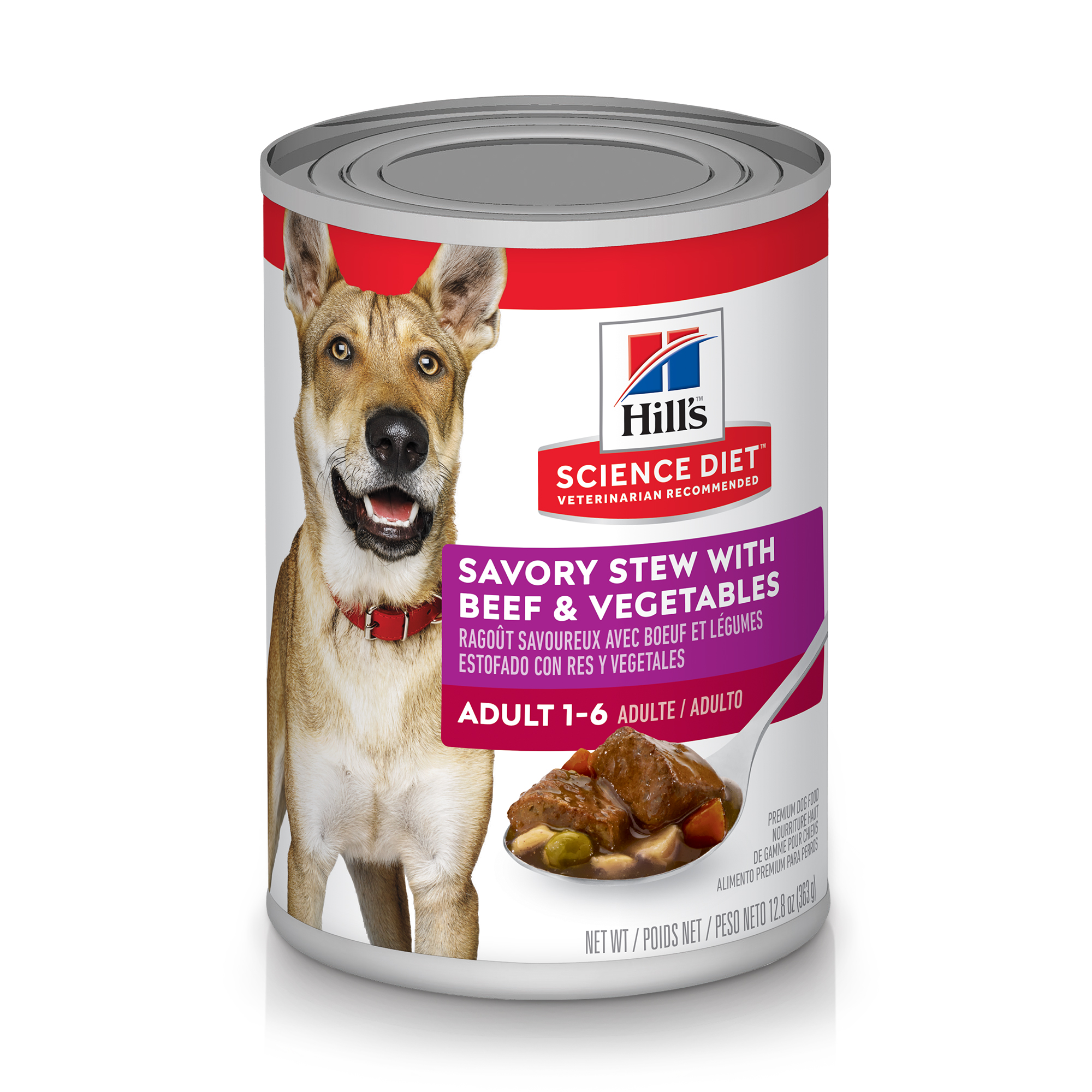 Science Diet Wet Adult Dog Savory Stew Beef & Vegetables 12.8oz Can