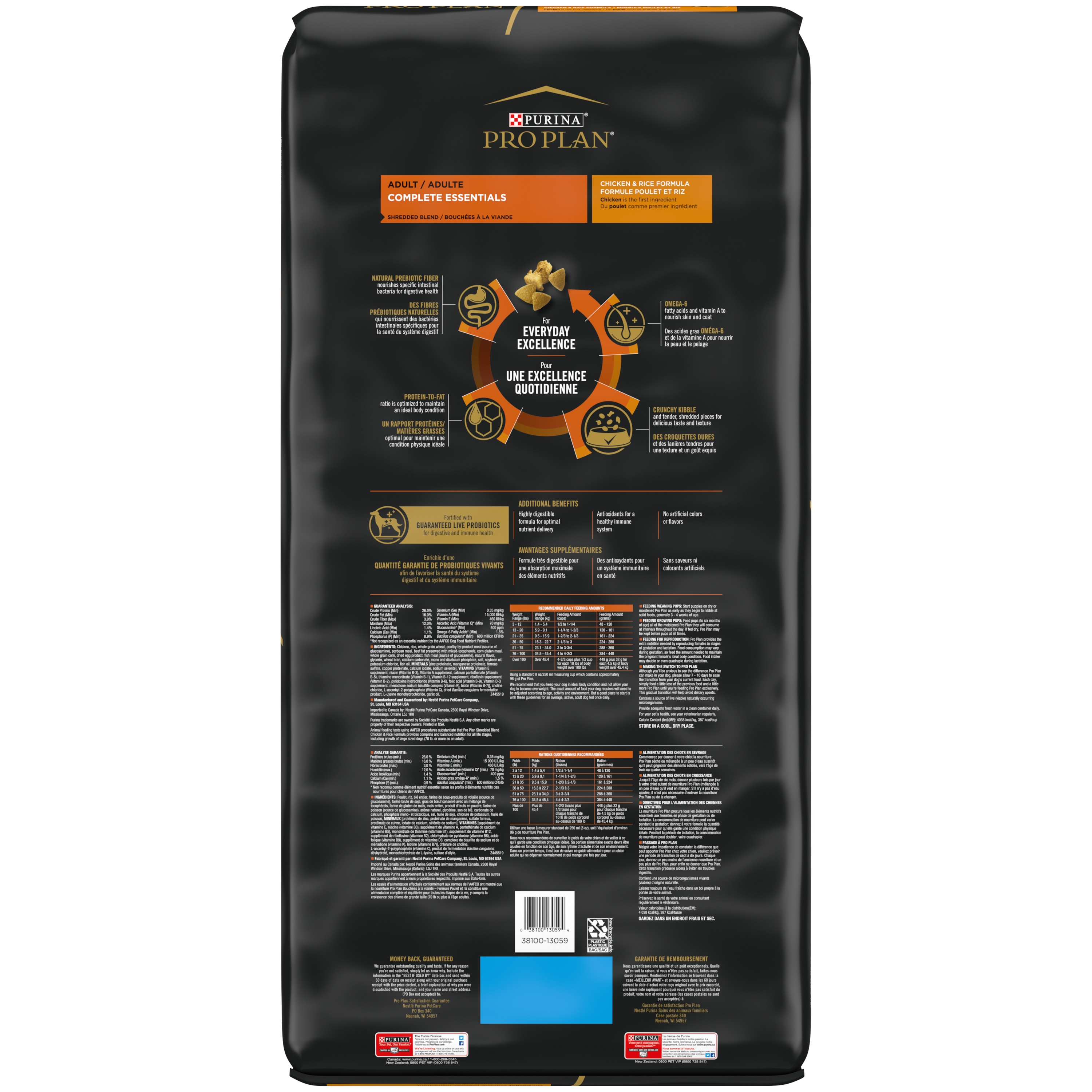 Purina Pro Plan Dog Complete Essentials Chicken & Rice Shredded 35#