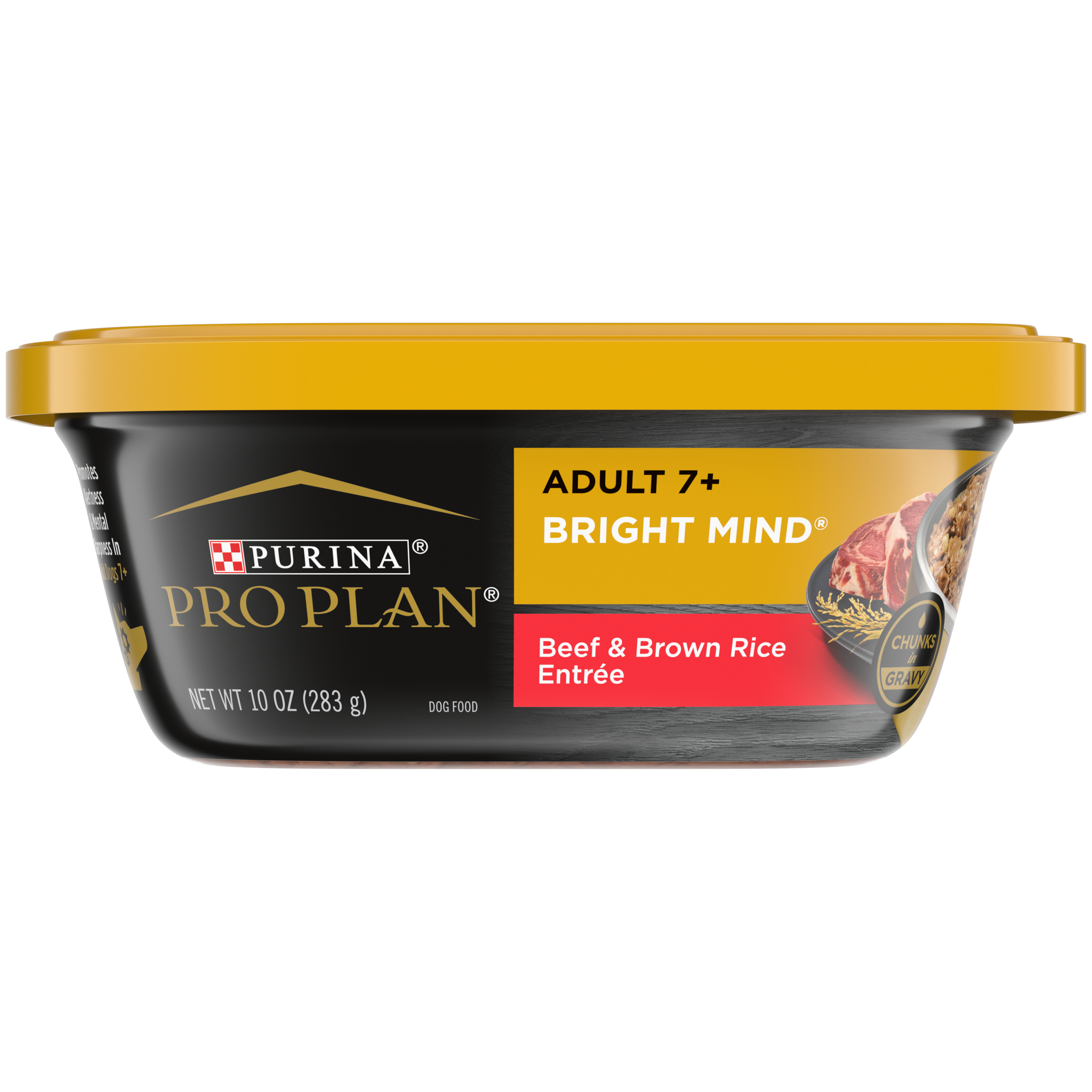 Purina Pro Plan Bright Mind Senior Dog Beef & Brown Rice 10oz tub