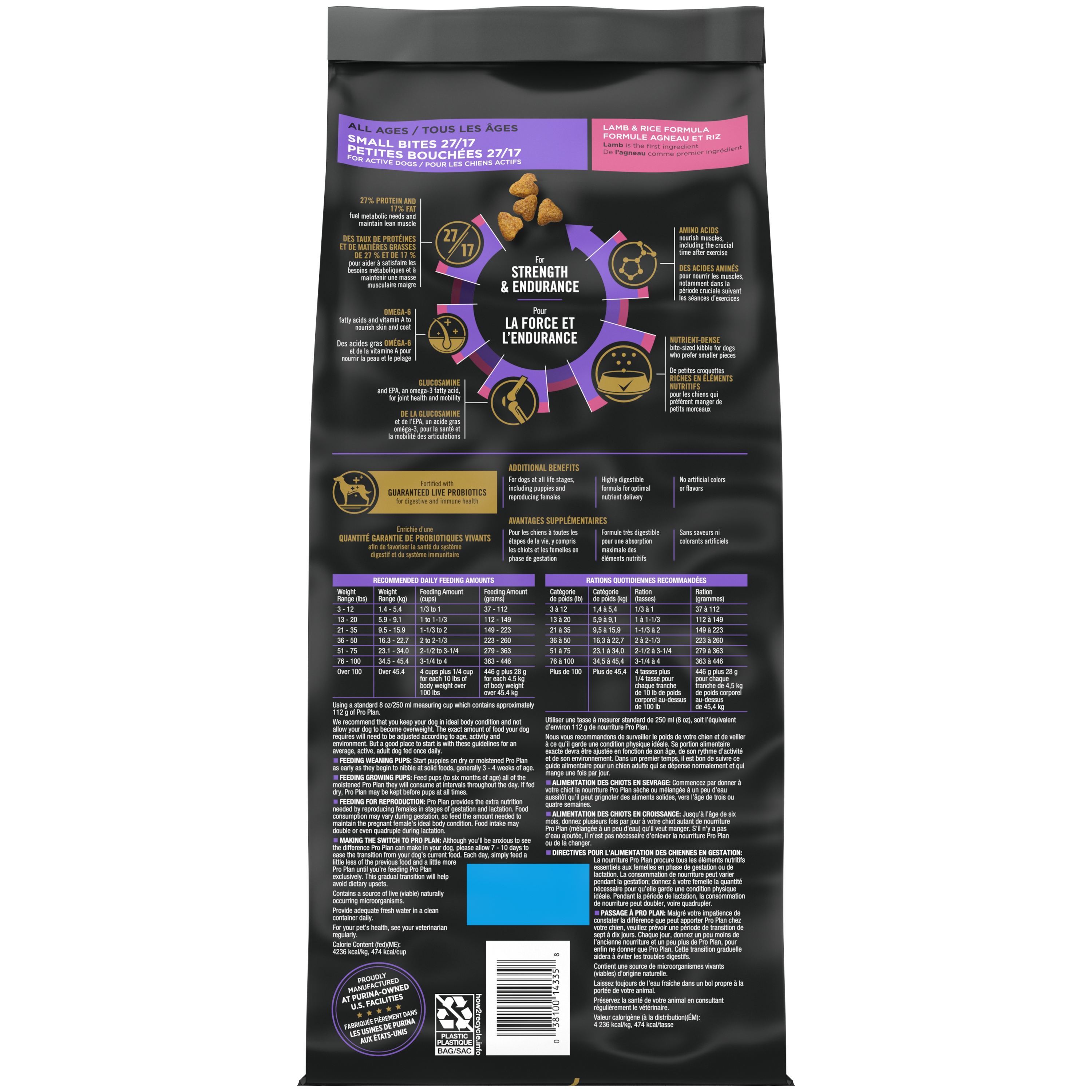 Purina Pro Plan Dog 27/17 Active Small Bites Lamb & Rice 6#