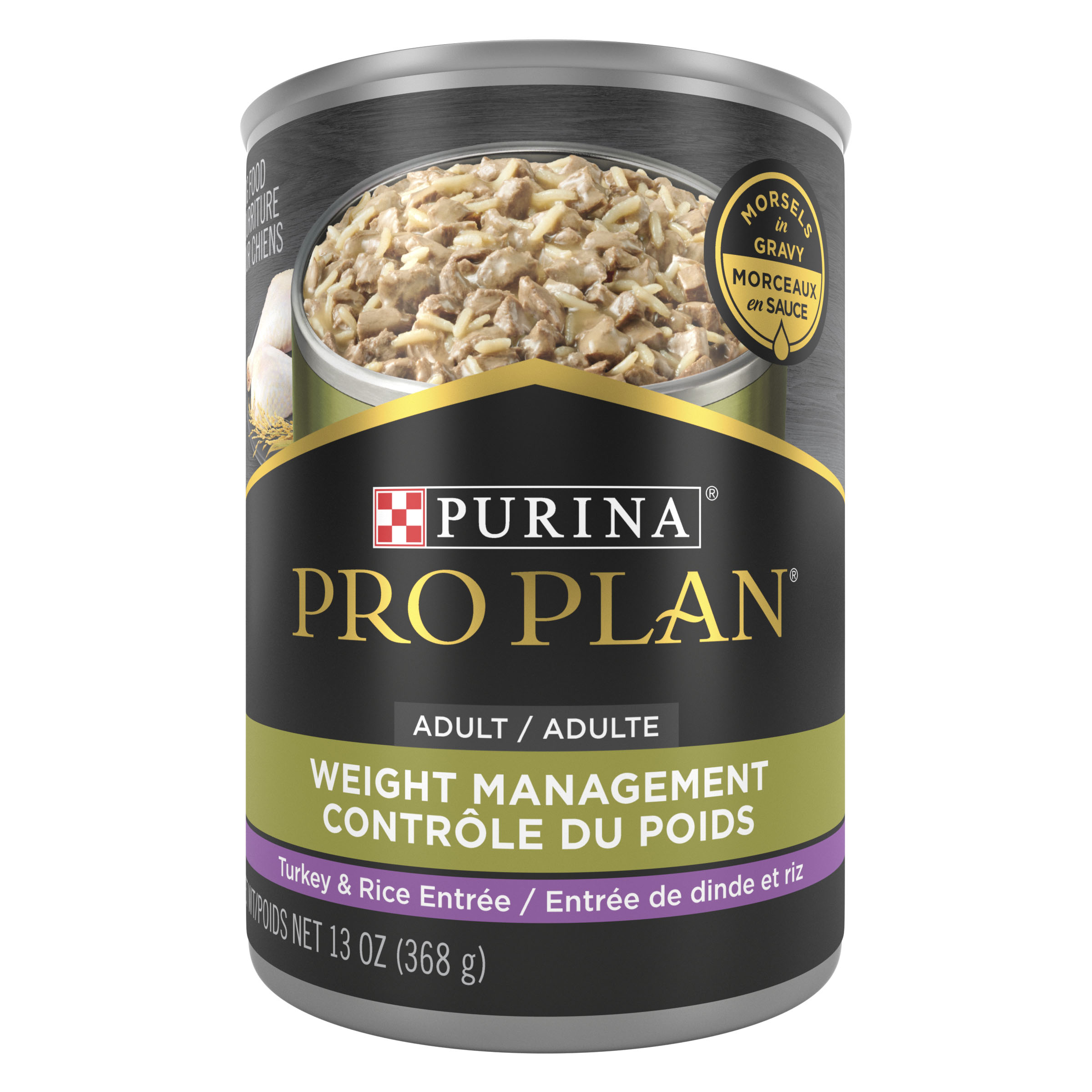 Purina Pro Plan Dog Weight Management Turkey & Rice Entree in Gravy 13oz Can