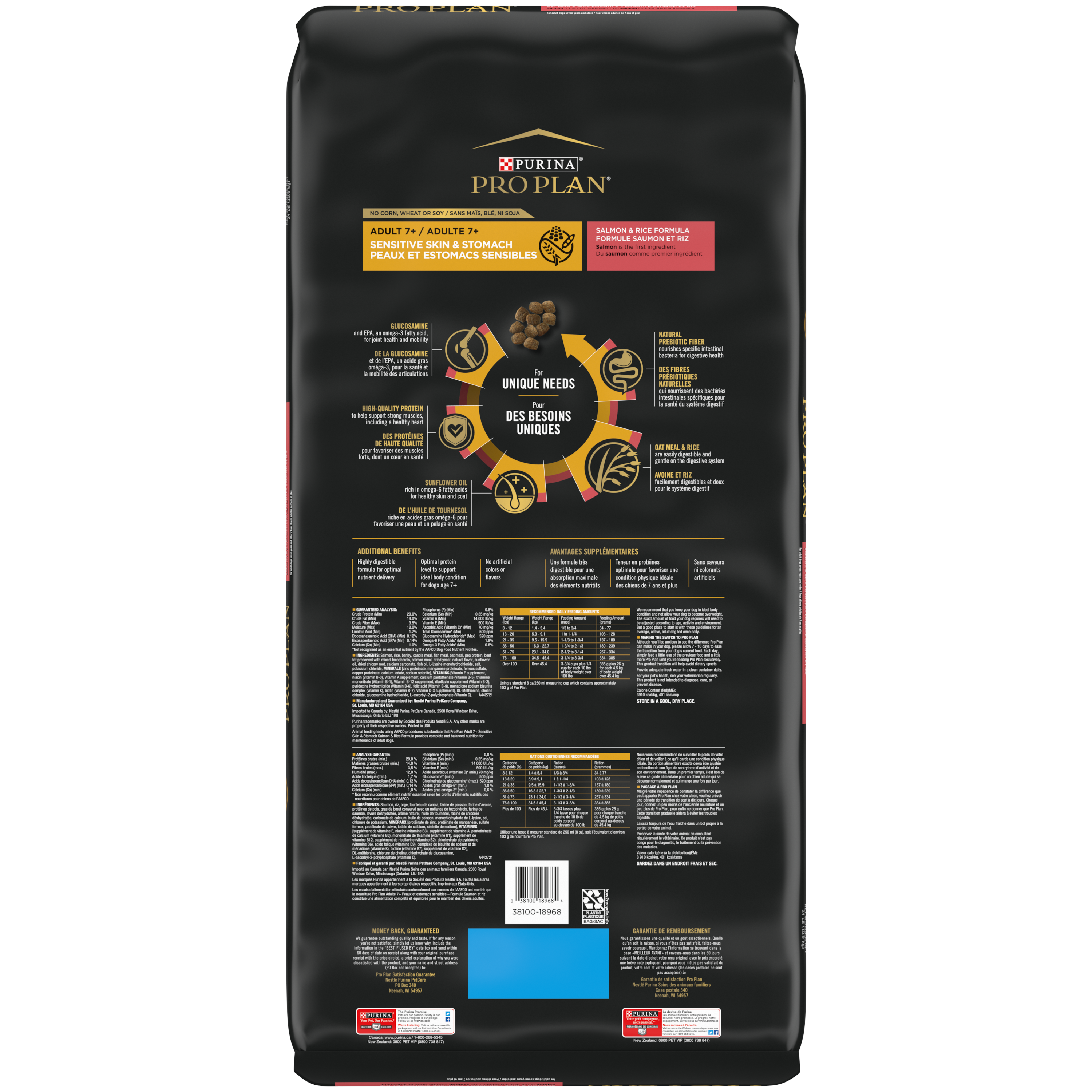 Purina Pro Plan Dog Senior 7+ Sensitive Skin & Stomach Salmon & Rice 24#