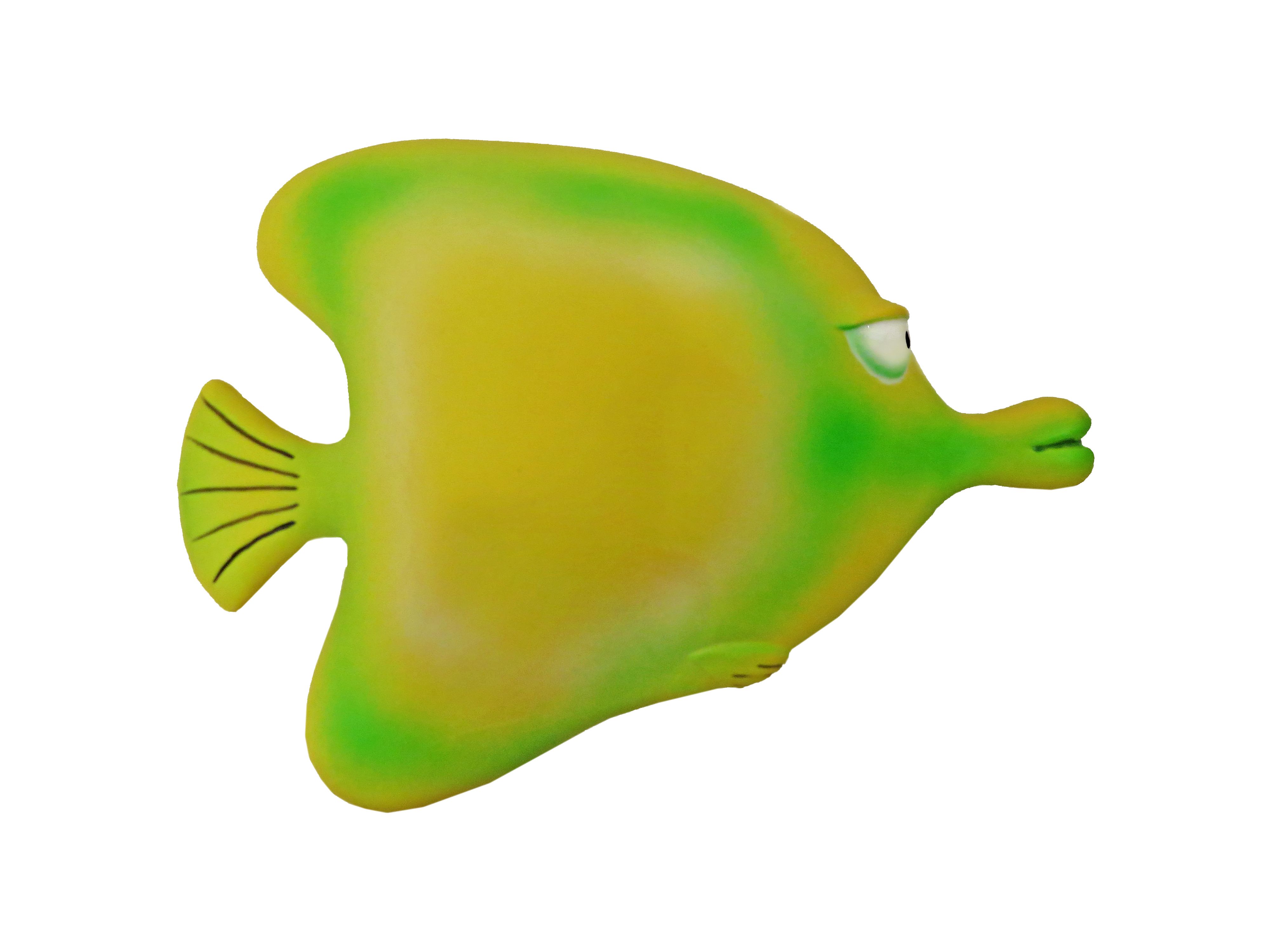 Scoochie Pet Dog Toy Latex Yellow Angel Fish