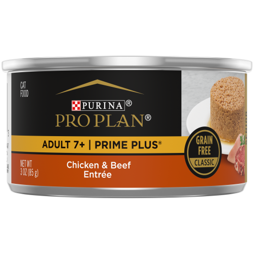 Purina Pro Plan Prime Plus Pate Senior Cat Chicken & Beef 3oz can