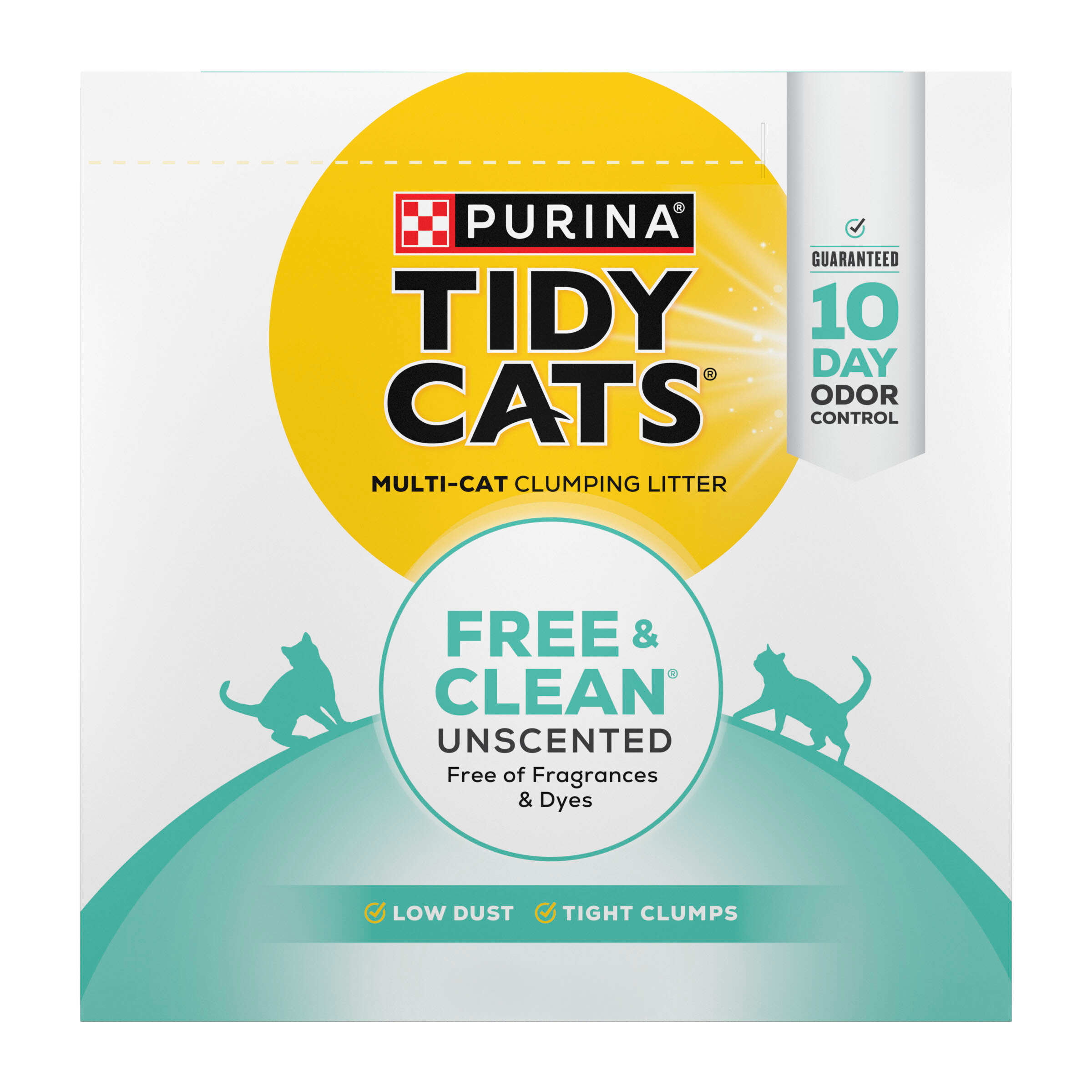 Purina Tidy Cats Clumping Free & Clean Unscented Multi Cat Litter 40# Box