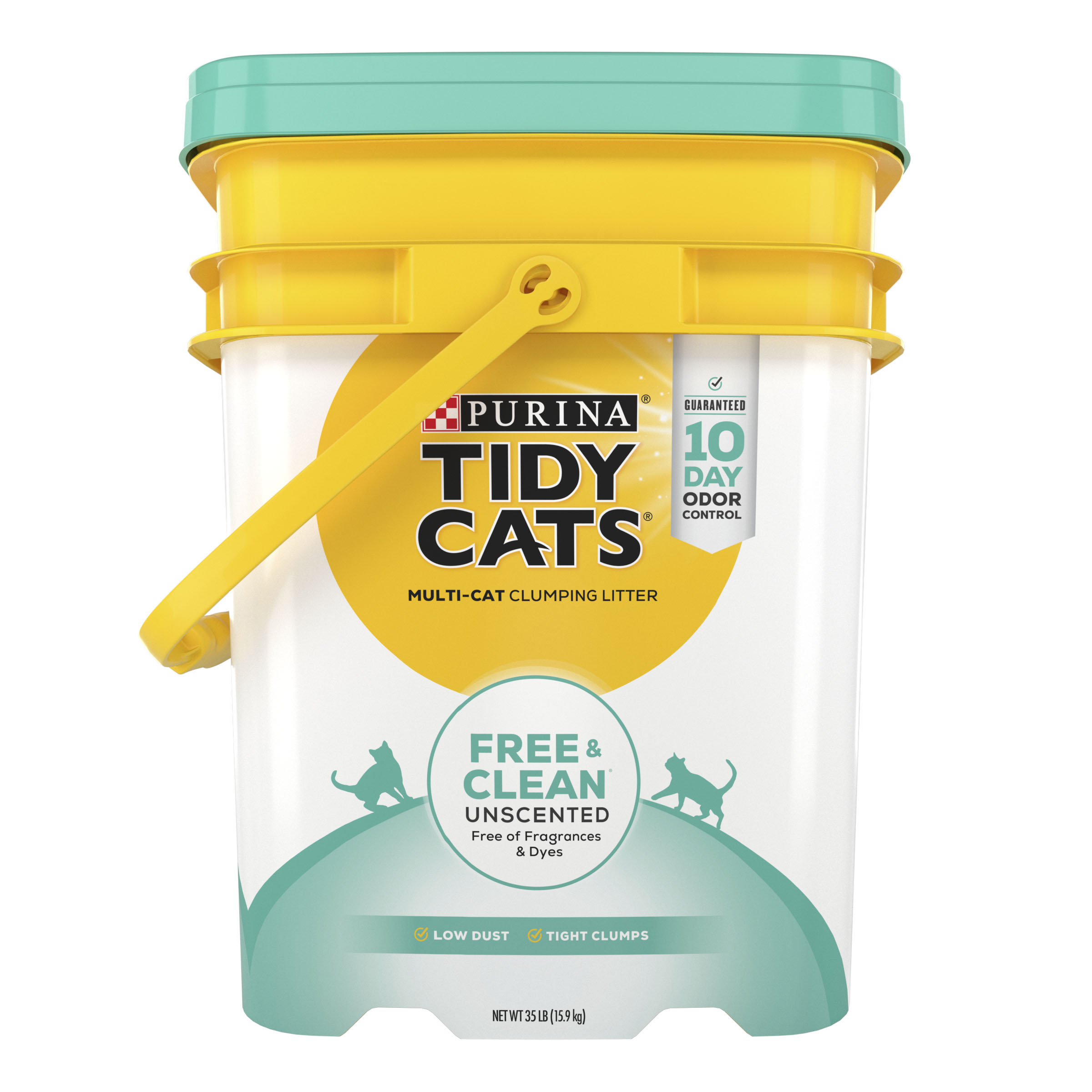 Purina Tidy Cats Clumping Free & Clean Unscented Multi Cat Litter 35# pail